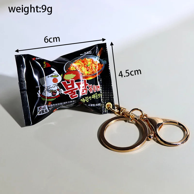 Simulation Instant Noodles Keychain On The Phone Mini Snacks Pendant Bag