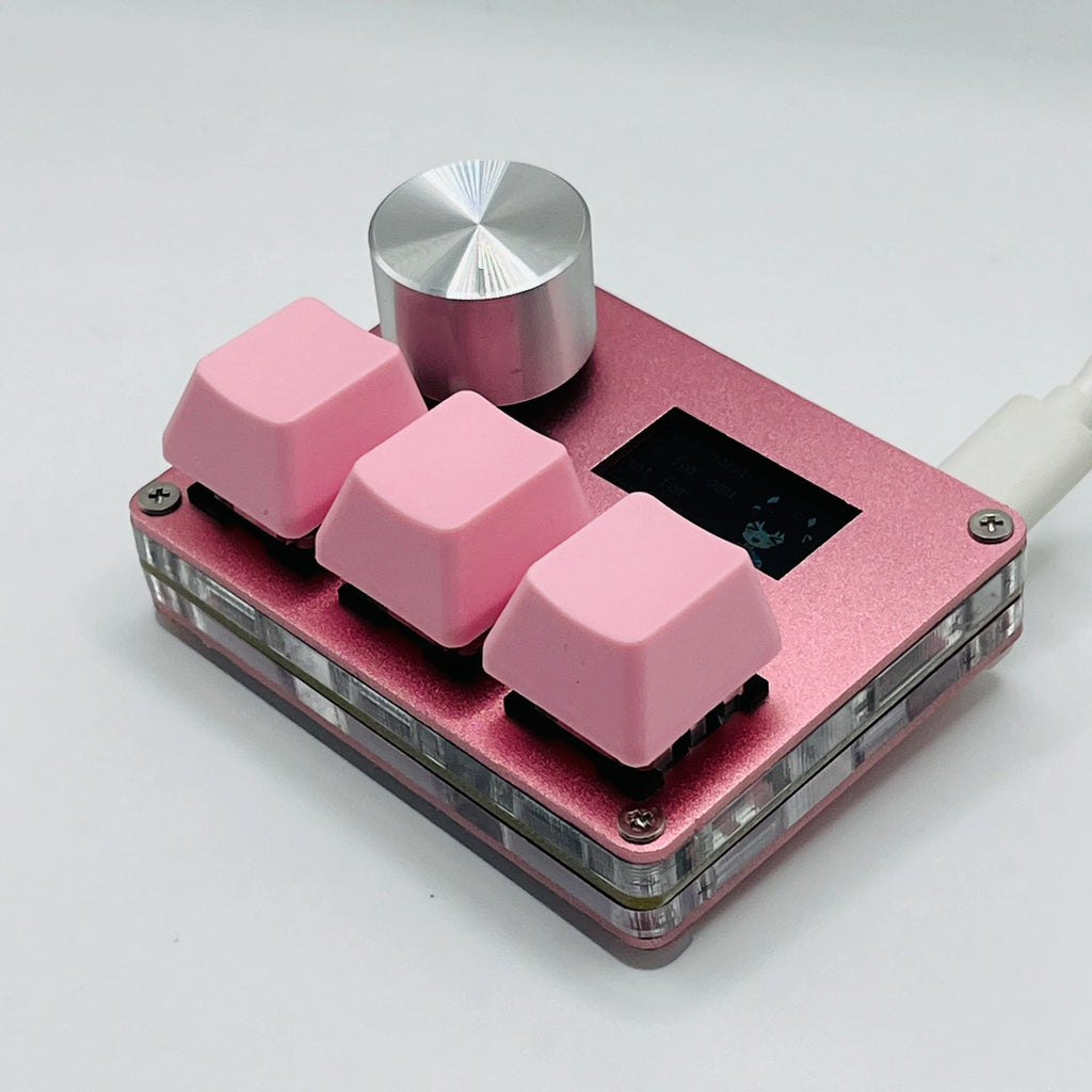 O3C Rapid Trigger Hall Switches Magnetic Pink Switches Keyboard With Knob Screen Copy Paste Shotcut