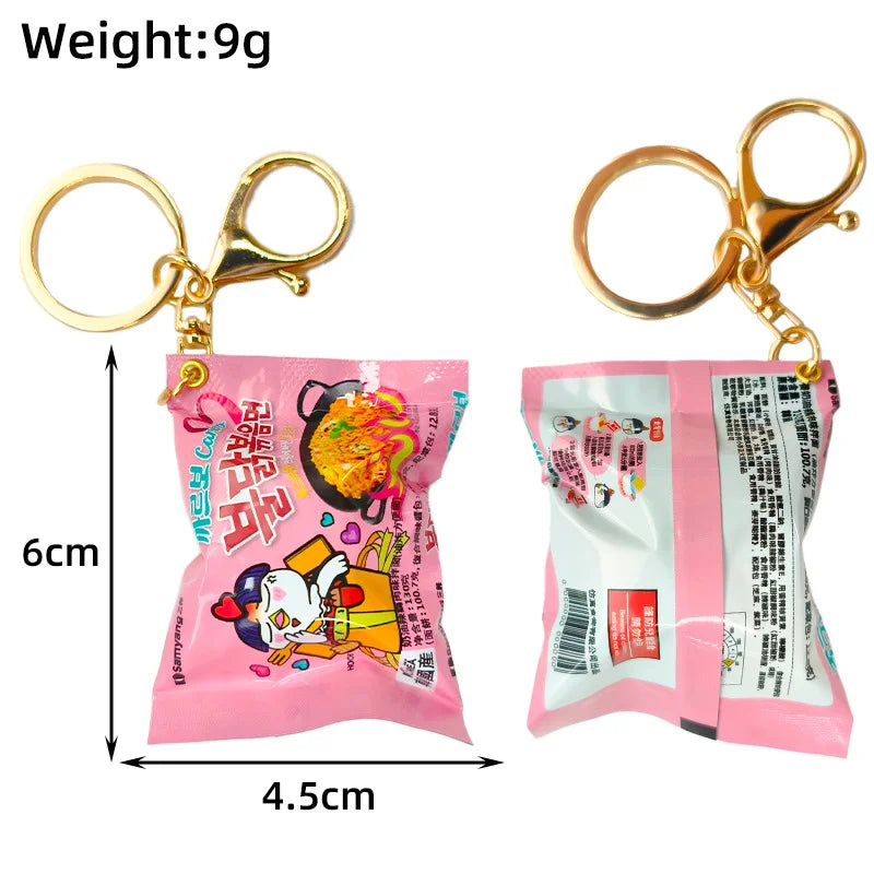 Simulation Instant Noodles Keychain On The Phone Mini Snacks Pendant Bag