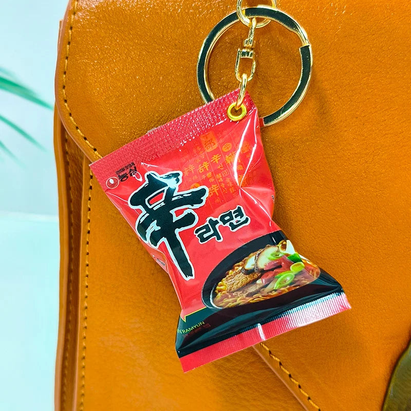 Simulation Instant Noodles Keychain On The Phone Mini Snacks Pendant Bag