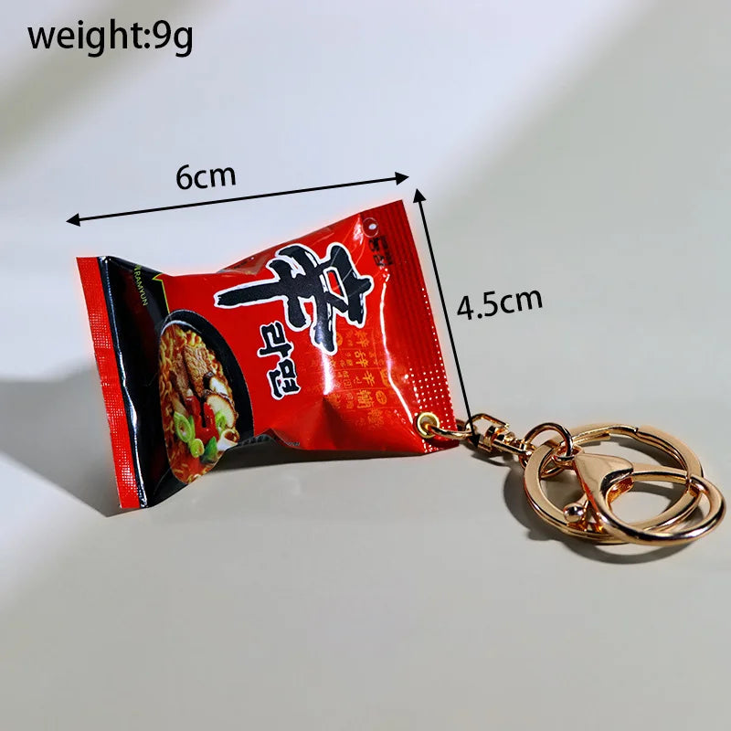 Simulation Instant Noodles Keychain On The Phone Mini Snacks Pendant Bag