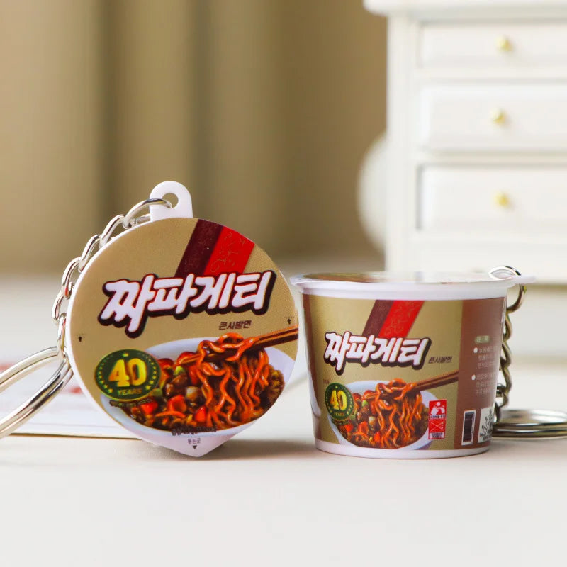 Simulation Instant Noodles Keychain On The Phone Mini Snacks Pendant Bag