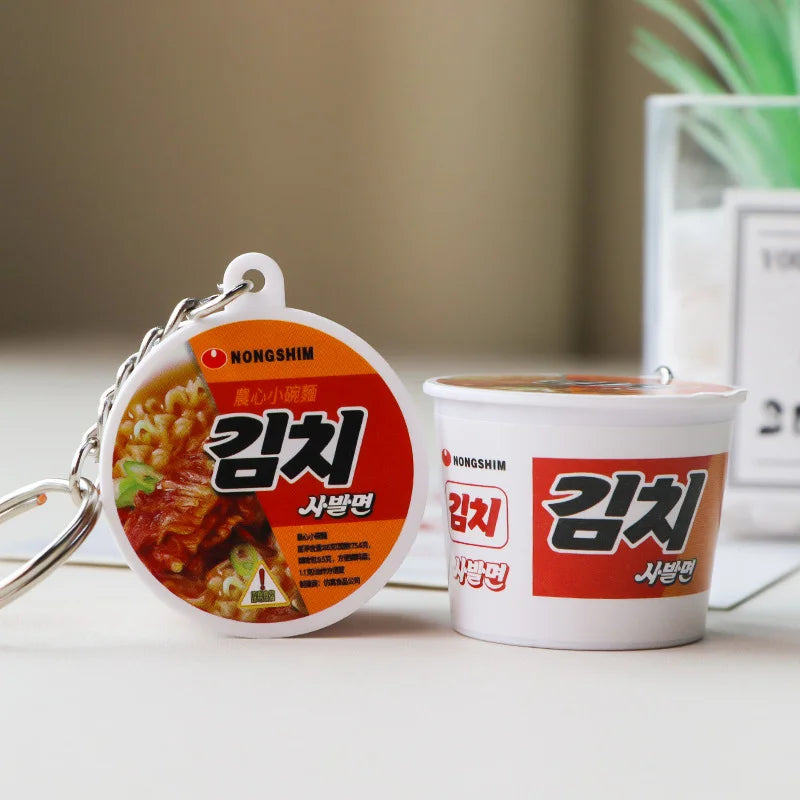 Simulation Instant Noodles Keychain On The Phone Mini Snacks Pendant Bag