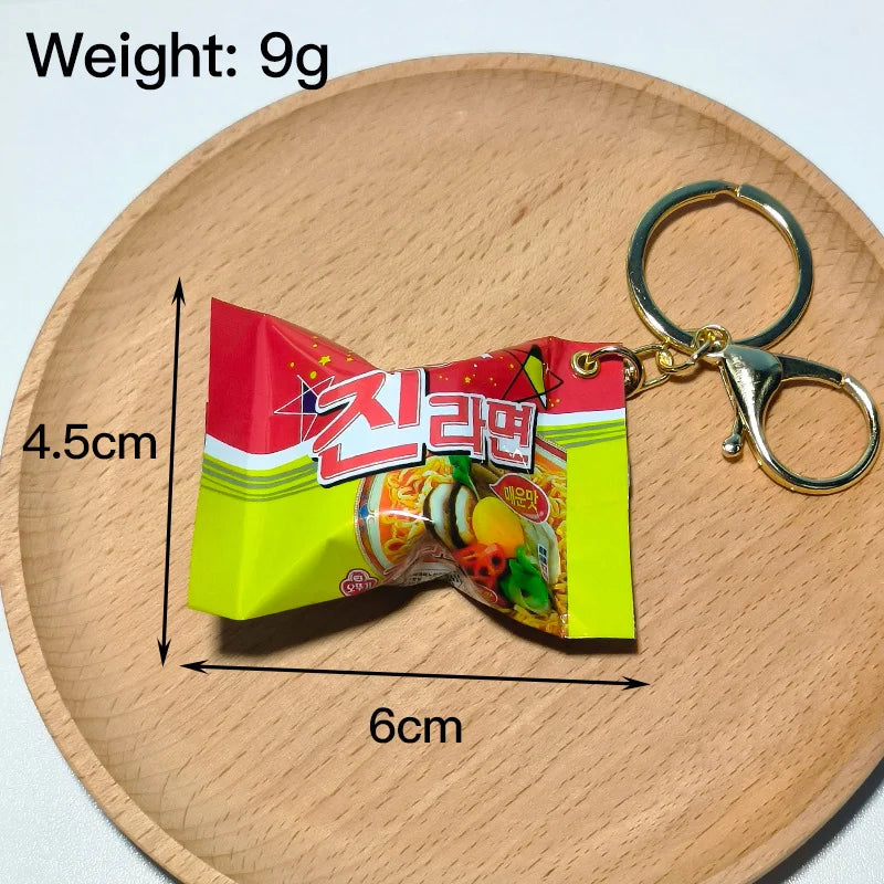 Simulation Instant Noodles Keychain On The Phone Mini Snacks Pendant Bag